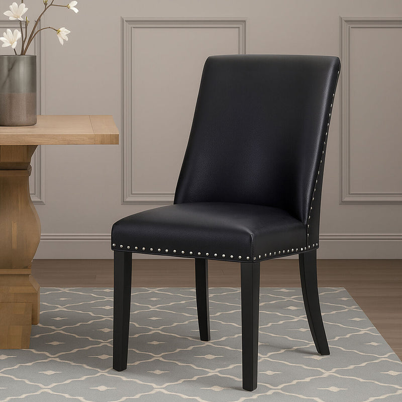 Black Leather Effect Dining Chair | Rodeo