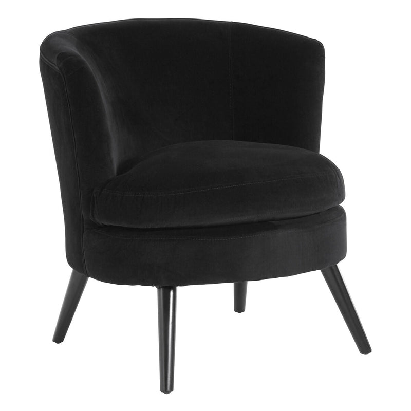 Round Black Cotton Velvet Armchair | Plush
