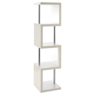 4 Tier White Gloss Shelf Unit | Maze