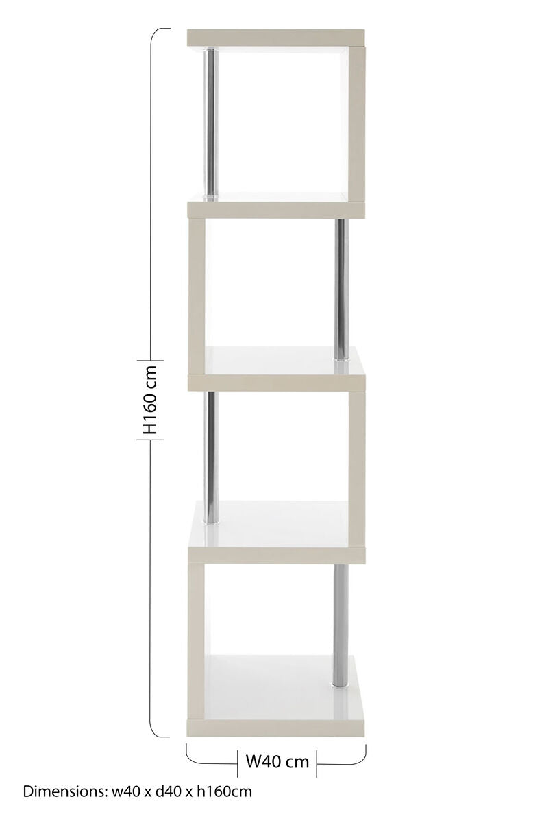 4 Tier White Gloss Shelf Unit | Maze
