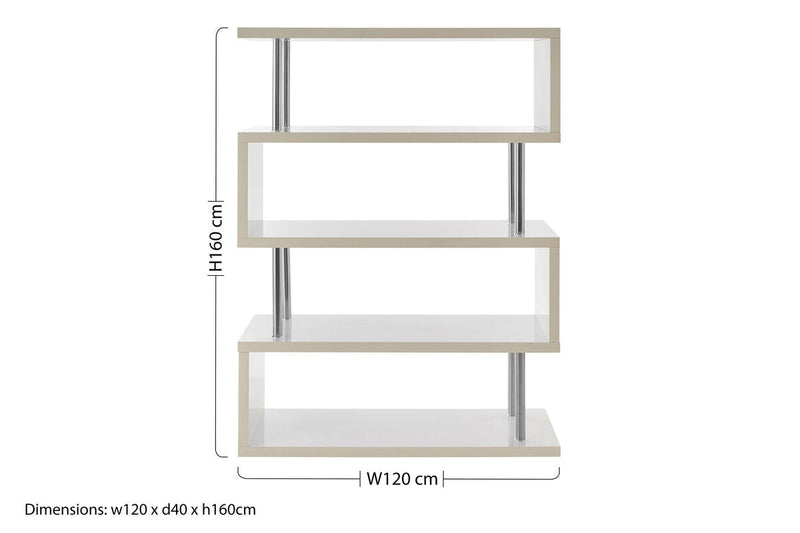 4 Tier White Gloss Wide Shelf Unit | Maze