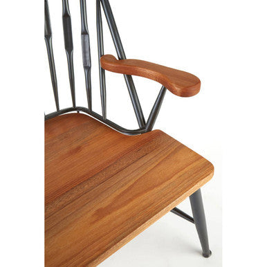 Walnut Wood and Metal Armchair | New Foundry
