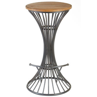 Elm Wood and Metal Bar Stool | New Foundry