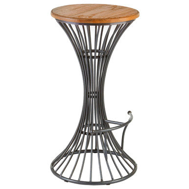 Elm Wood and Metal Bar Stool | New Foundry