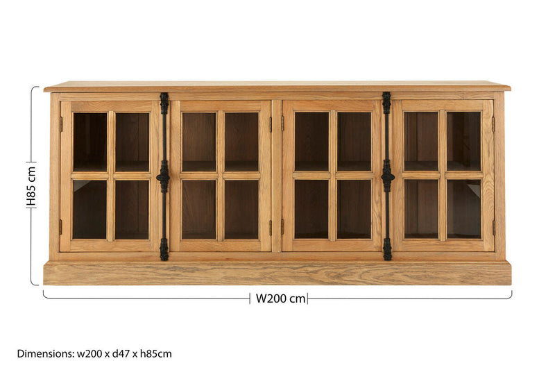 Oak Wood Sideboard with Washed Grey Finish | Lyon