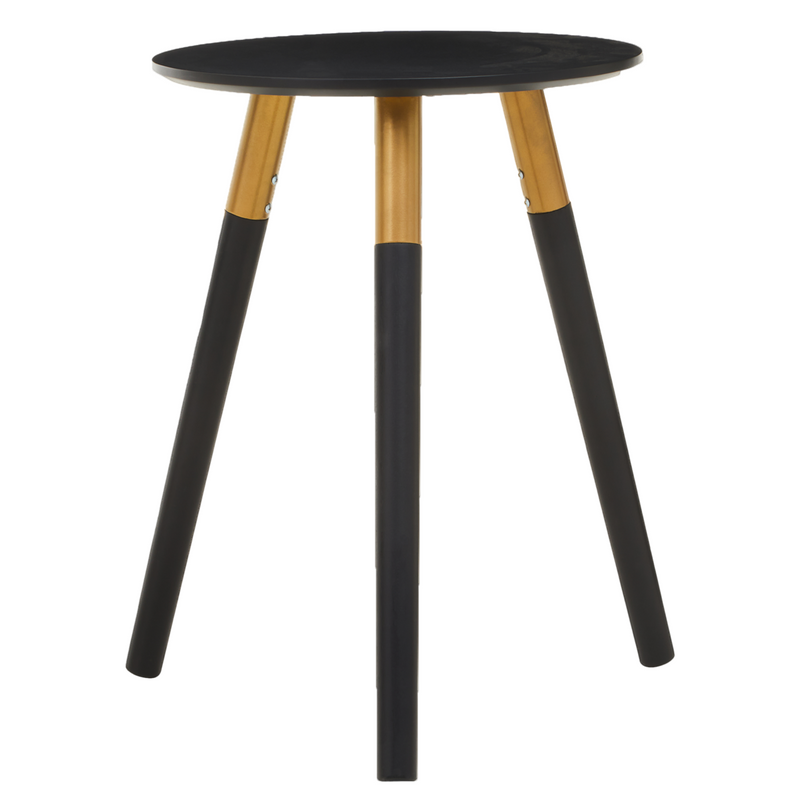 Black and Gold Round Side Table | Nostra