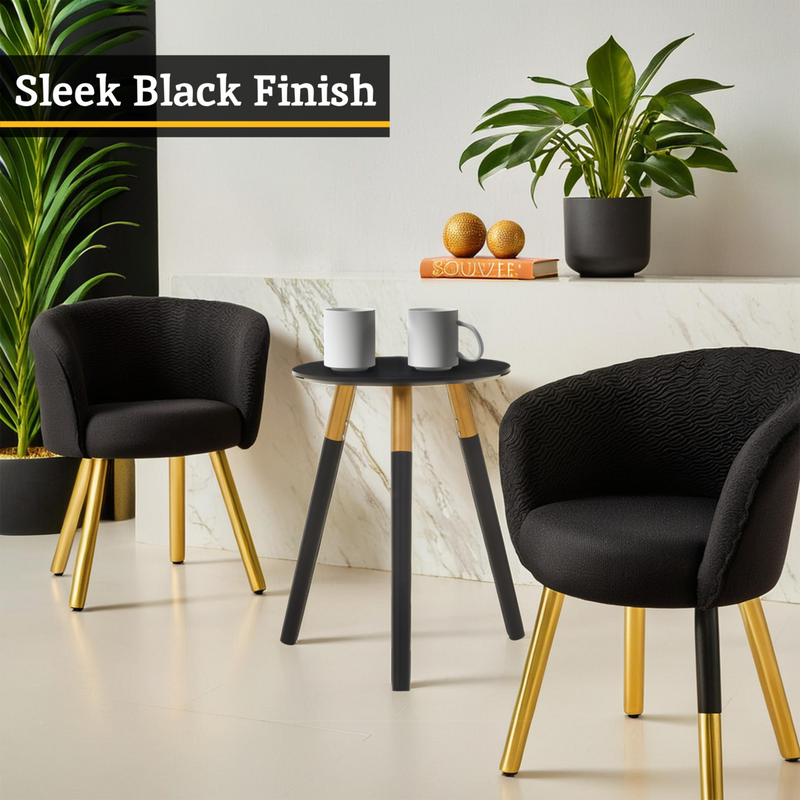 Black and Gold Round Side Table | Nostra