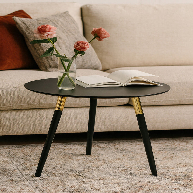 Black and Gold Round Coffee Table | Nostra