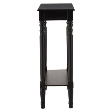 Black Wooden Console Table with Carved Legs and Lower Shelf | Heritage