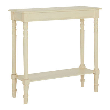 White Wooden Ivory Rectangular Console Table | Heritage