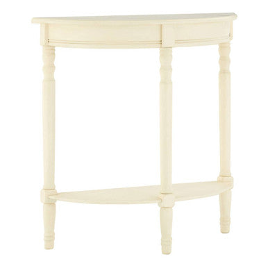 White Wooden Ivory Rounded Console Table | Heritage
