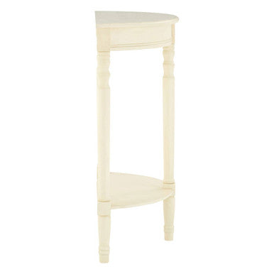 White Wooden Ivory Rounded Console Table | Heritage