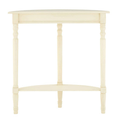 White Wooden Ivory Rounded Console Table | Heritage