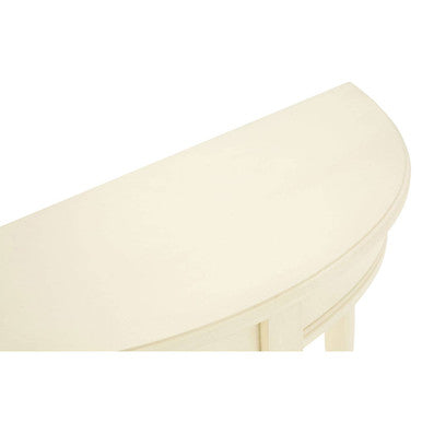 White Wooden Ivory Rounded Console Table | Heritage