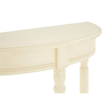White Wooden Ivory Rounded Console Table | Heritage