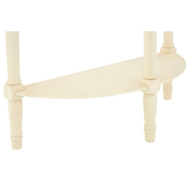 White Wooden Ivory Rounded Console Table | Heritage