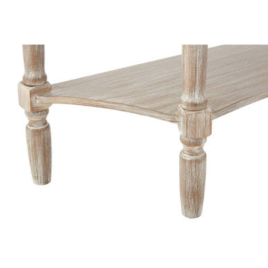 Natural Wash Half Moon Wooden Console Table with Storage Drawer | Heritage