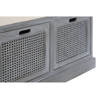 Three Drawer Slate Grey Storage Bench | Heritage