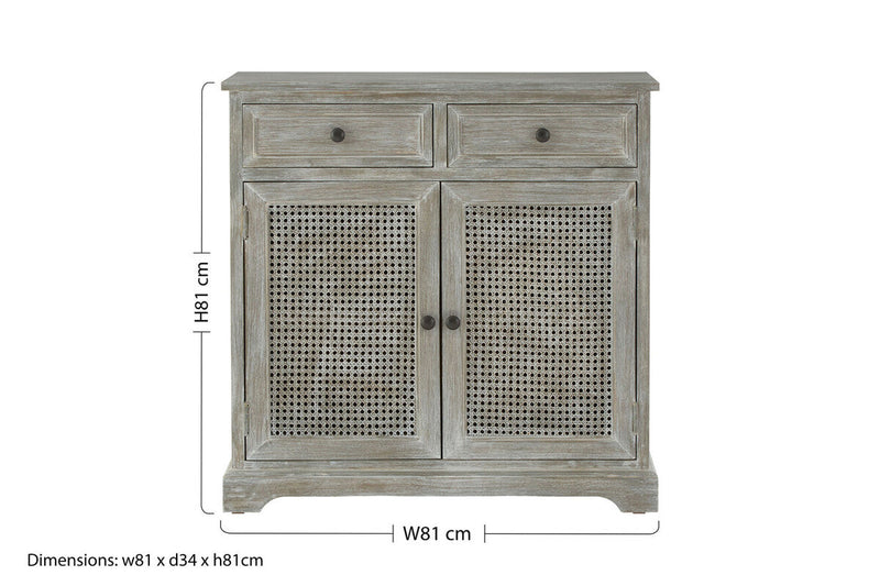 Grey Wash Lattice Two Door Sideboard | Heritage