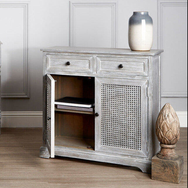 Grey Wash Lattice Two Door Sideboard | Heritage