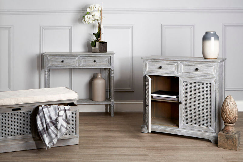 Grey Wash Lattice Two Door Sideboard | Heritage