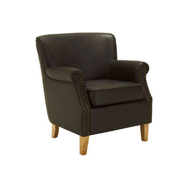 Brown Leather Effect Armchair | Trinity