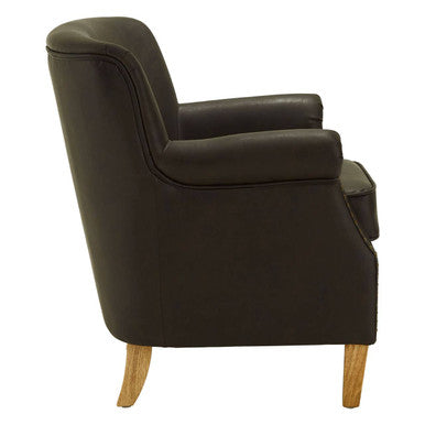 Brown Leather Effect Armchair | Trinity