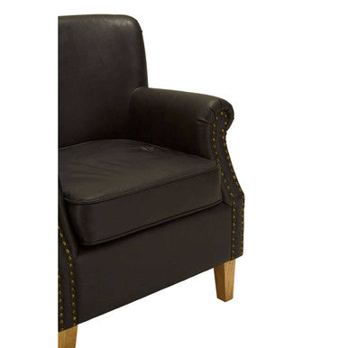 Brown Leather Effect Armchair | Trinity
