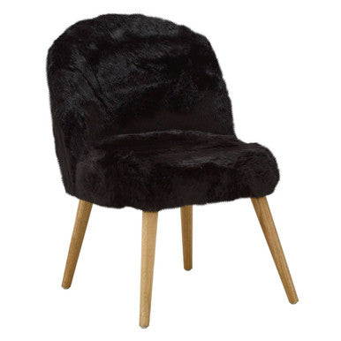 Black Fur Effect Chair | Cabaret