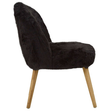 Black Fur Effect Chair | Cabaret