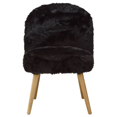 Black Fur Effect Chair | Cabaret