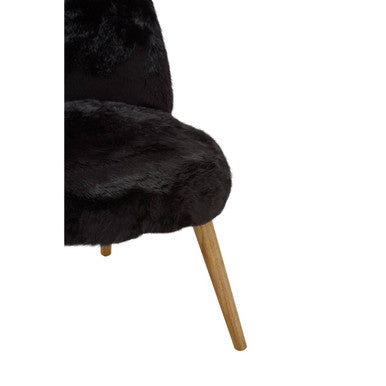 Black Fur Effect Chair | Cabaret