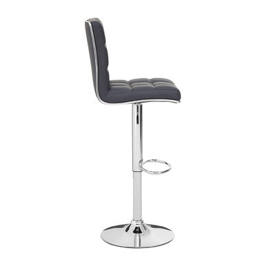 Grey Faux Leather Bar Chair | Tavor