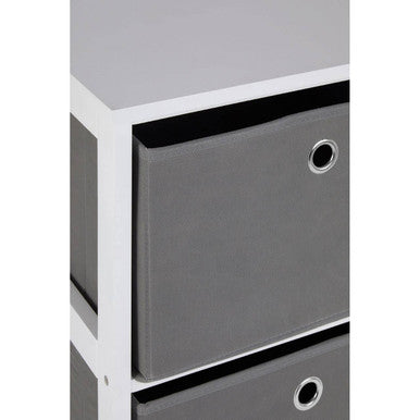 3 Grey Fabric Drawers Cabinet | Lindo