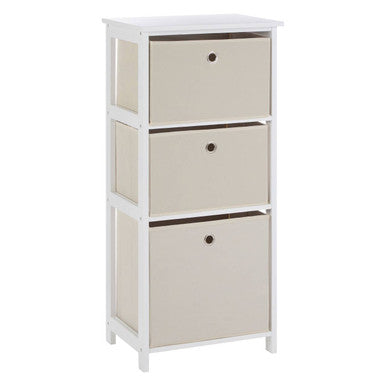 3 Natural Fabric Drawers Cabinet | Lindo
