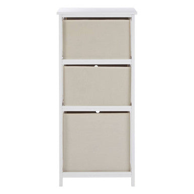 3 Natural Fabric Drawers Cabinet | Lindo