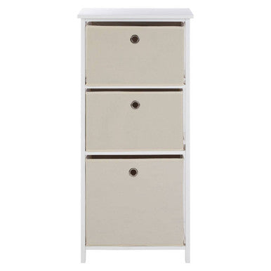3 Natural Fabric Drawers Cabinet | Lindo