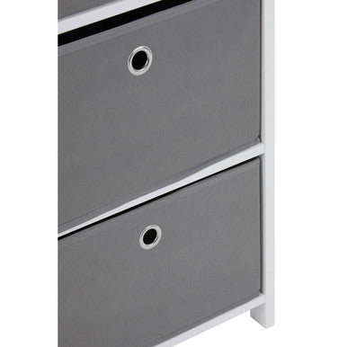 4 Grey Fabric Drawers Cabinet | Lindo