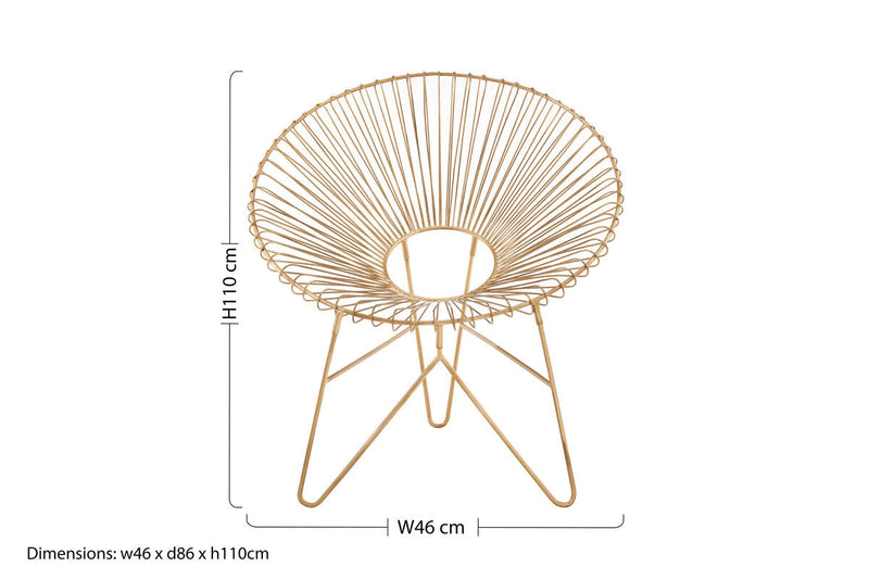 Gold Wire Frame Occasional Chair | Templar