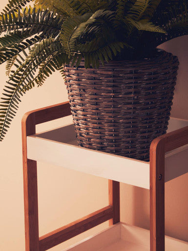 Four Tiered White and Natural Shelf Unit | Nostra