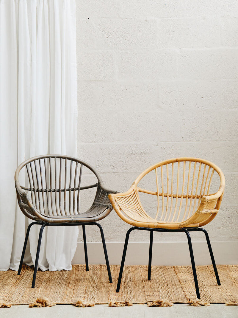 Grey Wash Natural Rattan Chair | Lagom