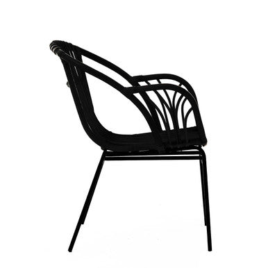 Black Natural Rattan Chair with Raised Sides | Lagom