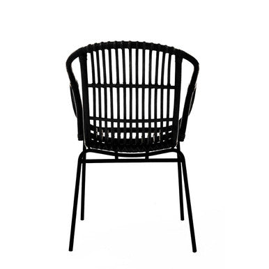 Black Natural Rattan Chair with Raised Sides | Lagom