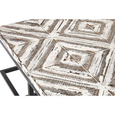 Black Rustic Chevron Square Coffee Table | Lombok