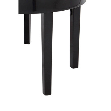 Set of Three Chunky Black High Gloss Round Tops Nesting Tables with Pine Wood Legs | Moritz