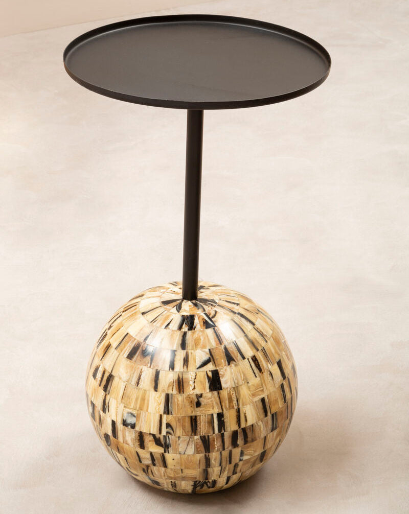 Round Side Table with Globe Base | Rova