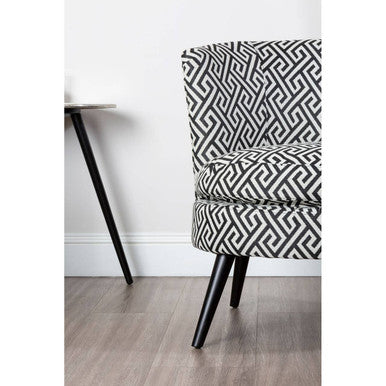 Regent Park Greek Key Design Round Accent Chair
