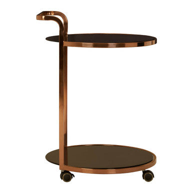 2 Tier Rose Gold Finish Drinks Trolley | Ackley