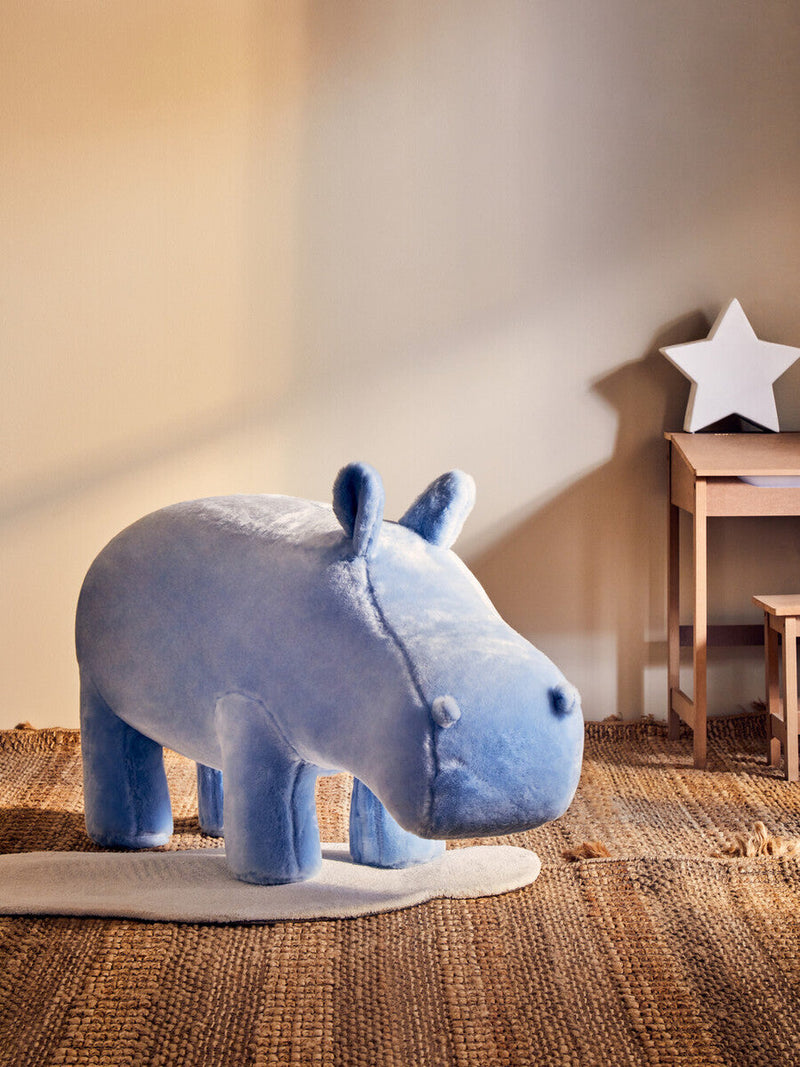 Kids Blue Hippo Animal Stool | Jungle Safari
