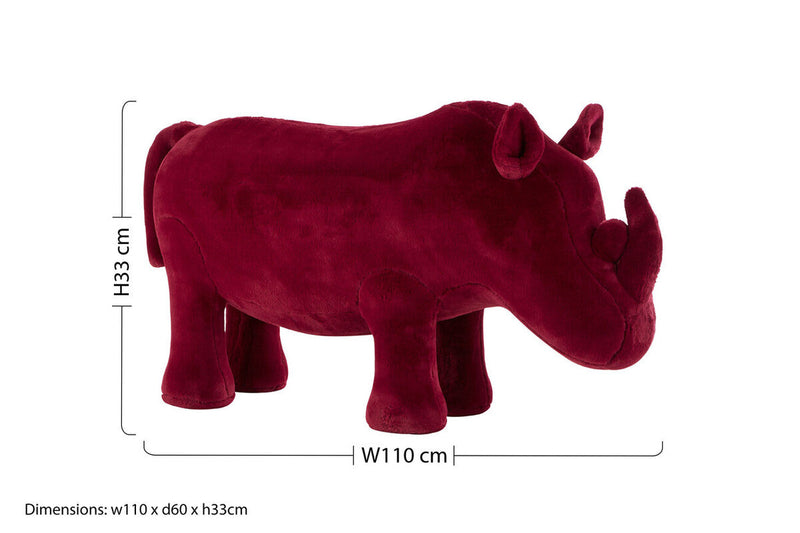 Kids Maroon Rhino Animal Stool | Jungle Safari